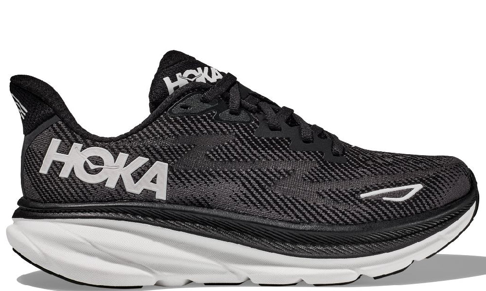 HOKA Clifton 9 - Black/ White
