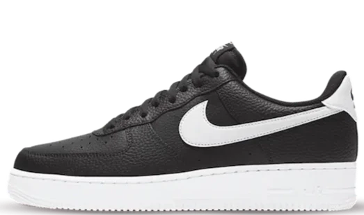 Air Force 1 - Black White Pebbled Leather