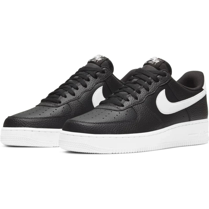 Air Force 1 - Black White Pebbled Leather