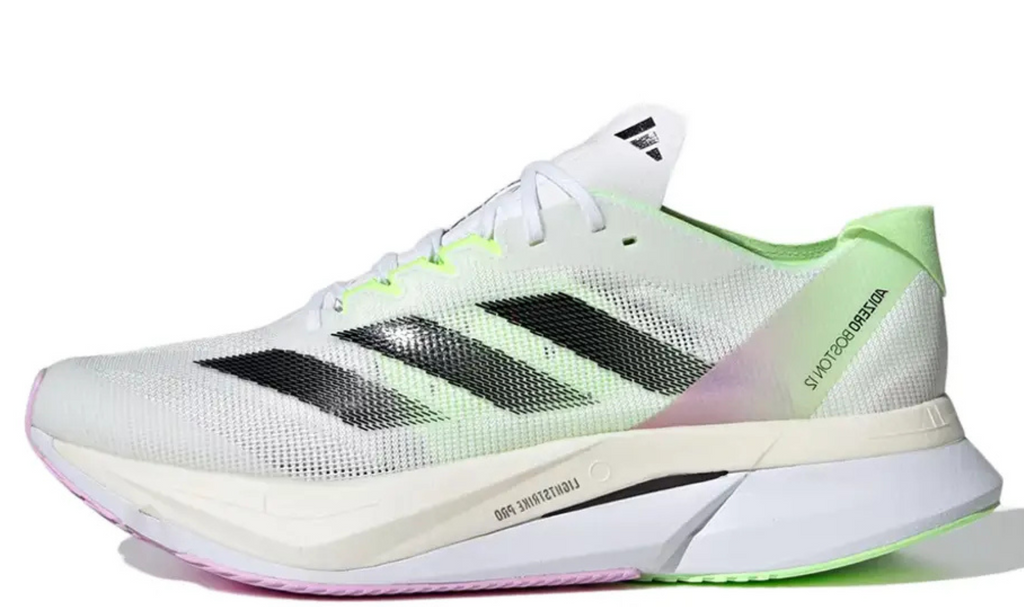 Adizero Boston 12 - White Black Green Spark