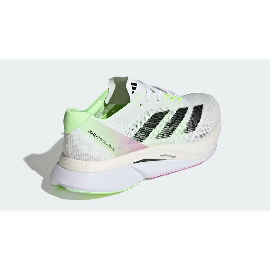 Adizero Boston 12 - White Black Green Spark