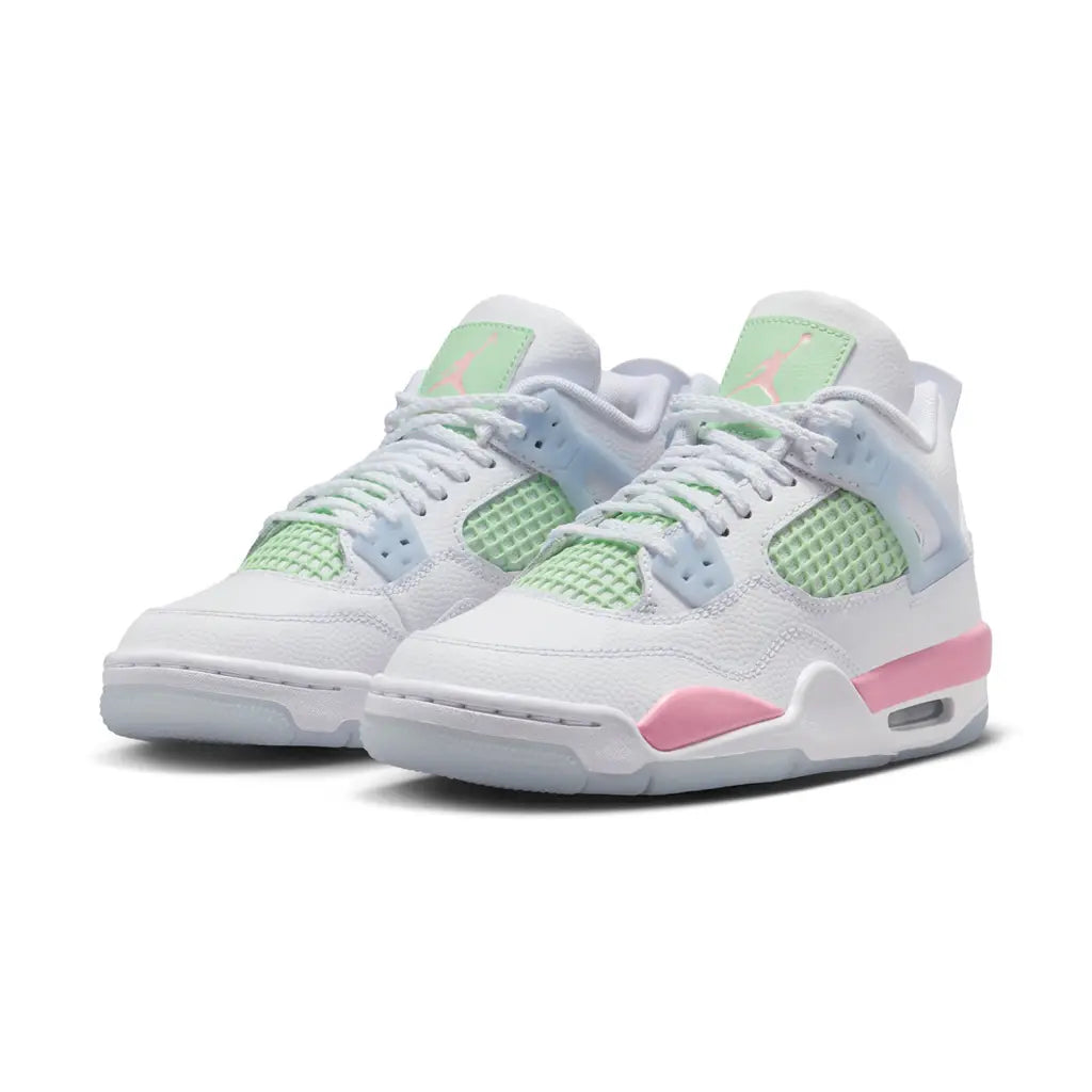 Air Jordan 4  - GS White Medium Soft Pink